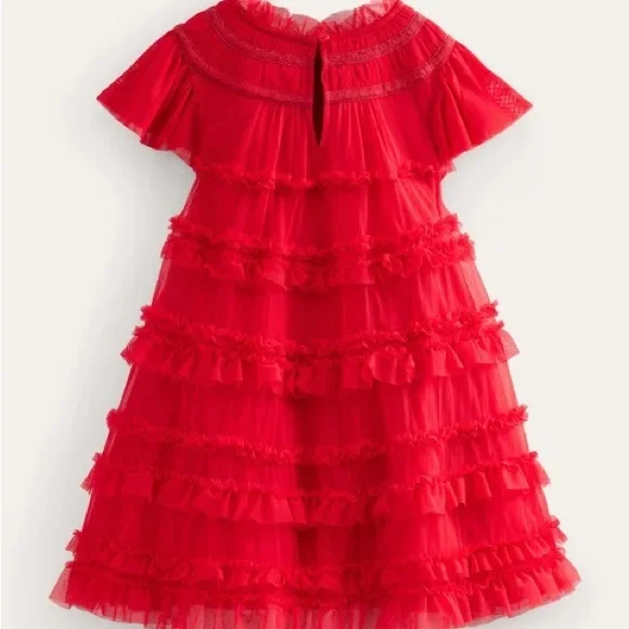 Boden red tulle dress Christmas - Picture 2 of 4